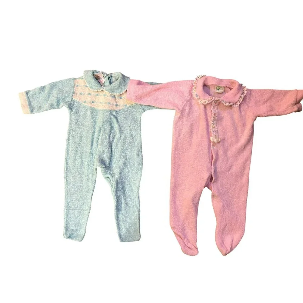 Vintage Infant Sleep N Play One Pieces Used Newborn 12 Items - Picture 6 of 6